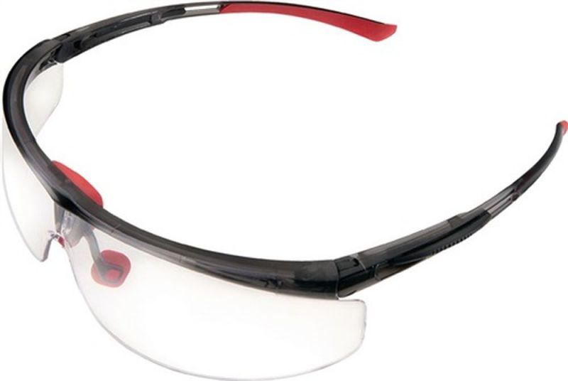 Honeywell Schutzbrille (EN 166-1FT / Bügel schwarz/rot, Scheibe klar) - 1030749HS
