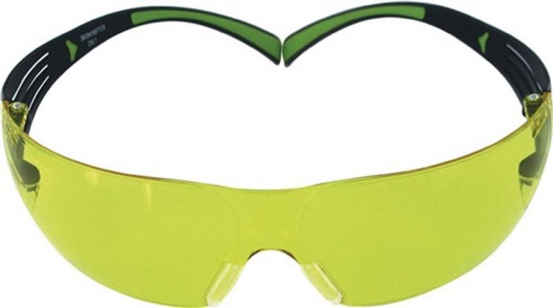 3M Schutzbrille (EN 166, EN 170 / Bügel schwarz grün, Scheibe gelb) - 7100078986