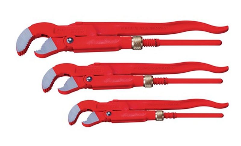 Rothenberger Eckrohrzangen-Set (3-teilig / für Rohre 1 - 1,1/2 - 2 “) - 070130X