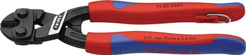 NW-KNIPEX Kompaktbolzenschneider (Länge 200 mm Mehrkomponenten-Hüllen / gerade Form 0 ohne Aussparung) - 71 02 200 T