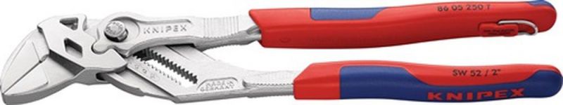 NW-KNIPEX Zangenschlüssel (Länge 250 mm Spannweite 52 mm / verchromt Mehrkomponenten-Hüllen) - 86 05 250 T