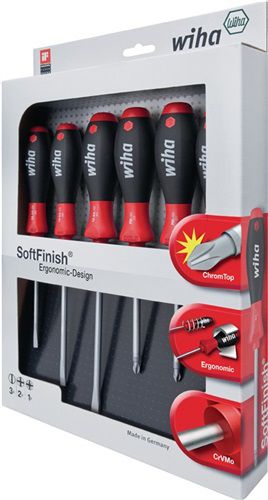 Wiha Schraubendrehersatz (6-teilig Schlitz / PH / PZD / Mehrkomponentengriffen) - 26113