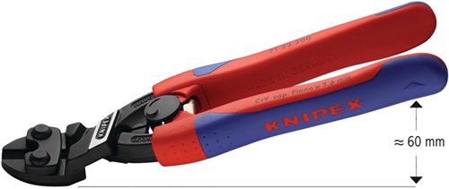 NW-KNIPEX Kompaktbolzenschneider (Länge 200 mm Mehrkomponenten-Hüllen / 20 ° Form 2 ohne Aussparung) - 71 22 200