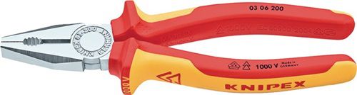 NW-KNIPEX Kombizange (Länge 200 mm / Mehrkomponenten-Hüllen) - 03 06 200