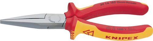 NW-KNIPEX Langbeckzange (Gesamtlänge 160 mm Form 1 / Kopf verchromt lang, flach) - 30 16 160