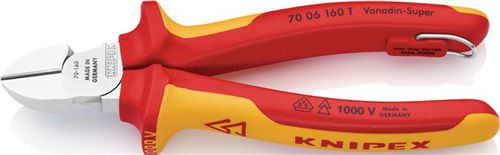 NW-KNIPEX Seitenschneider (Länge 160 mm / mit Befestigungsöse) - 70 06 160 T