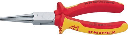 NW-KNIPEX Langbeckzange (Gesamtlänge 160 mm Form 3 / Kopf verchromt lang, rund) - 30 36 160