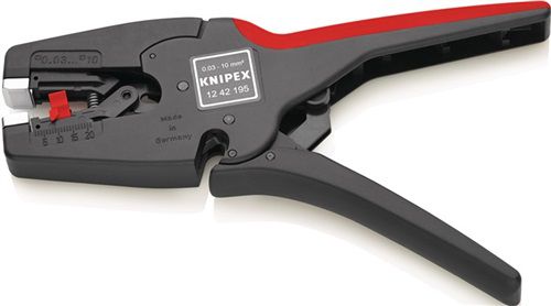 NW-KNIPEX Automatikabisolierzange (Länge 195 mm / 0,03 - 10 (AWG 32 - 7) mm²) - 12 42 195