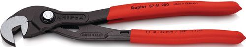NW-KNIPEX Schraubzange (Gesamtlänge 250 mm Spannweite 10 - 32 mm / poliert Kunststoffüberzug) - 87 41 250