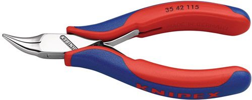 NW-KNIPEX Elektronikgreifzange (Gesamtlänge 115 mm / flachrunde Backen Form 4) - 35 42 115