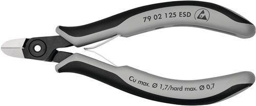 NW-KNIPEX Präzisionselektronikseitenschneider (Länge 125 mm Form 2 / Facette nein) - 79 22 125 ESD
