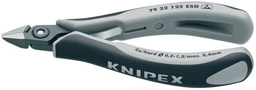 NW-KNIPEX Präzisionselektronikseitenschneider (Länge 125 mm Form 3 / Facette ja, sehr klein) - 79 32 125 ESD