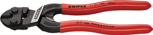NW-KNIPEX Kompaktbolzenschneider (Länge 160 mm Kunststoffüberzug / gerade 3 mm ohne Aussparung) - 71 01 160