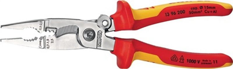 NW-BESSEY Pince d'installation électrique (longueur 200 mm VDE / manchons multi-composants chromés) - 13 96 200