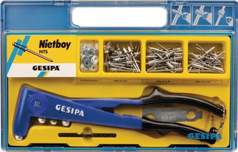 GESIPA Blindnietsortiment (135 teilig / Zange NTS u.Blindniete D.4 mm) - 1435461