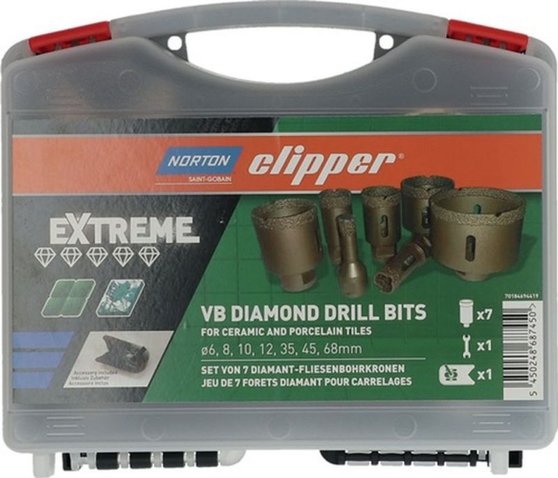Norton Clipper Fliesenbohrer (6/8/10/12/35/45/68 mm / Typ Sanitär) - 70184694419