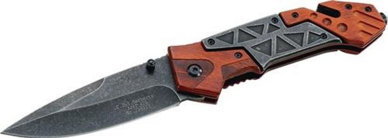 Herbertz Rettungsmesser (Klingenlänge 92 mm Heftlänge 127 mm / Länge geöffnet 219 mm Pakkaholz) - 44196