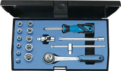 Gedore Steckschlüsselsatz (16-teilig 1/4 “ / Schlüsselweiten 4-13 mm) - 6172290