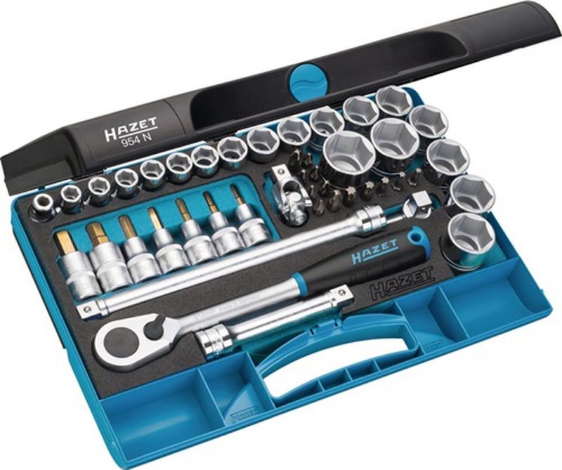 NW-HAZET Steckschlüsselsatz (44-teilig 1/2 “ / Schlüsselweiten 10-32 mm) - 954N
