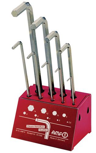 AMF Winkelschraubendrehersatz (9-teilig Werkstattständer / SW 2,5 - 14 mm) - 44099