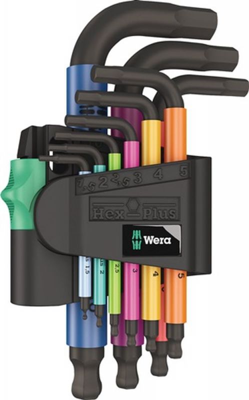 Jeu de tournevis coudés NW-Wera (support en plastique 9 pièces / SW 1,5 - 10 mm) - 05133164001