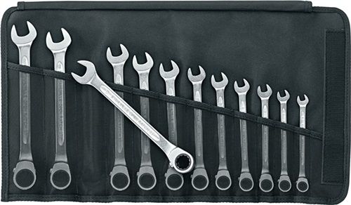 Stahlwille Maulringratschenschlüsselsatz (12-teilig Schlüsselweiten 8-19 mm / umschaltbar) - 96411712