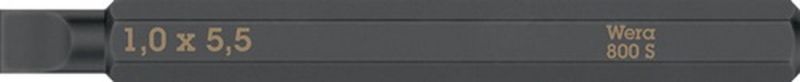 NW-Wera Bit (für Schlitzschrauben / 5,5 mm Länge 70 mm 1/4 “ C6,3 / Inhalt: 5 Stück) - 05018141001