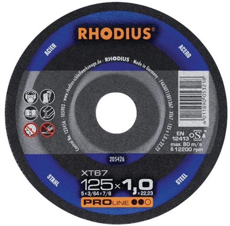 RHODIUS Trennscheibe (D125x1mm gerade / Stahl / Inhalt: 50 Stück) - 205426