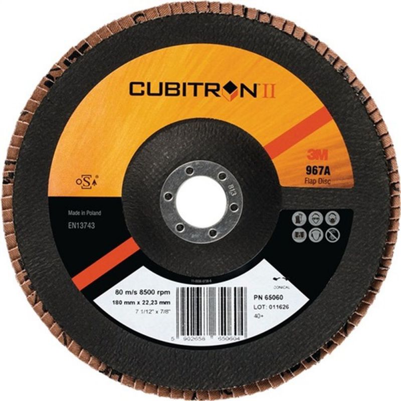 3M Fächerscheibe (Ø 125 mm Körnung 40 flach / INOX Keramikkorn CO / Inhalt: 10 Stück) - 65069