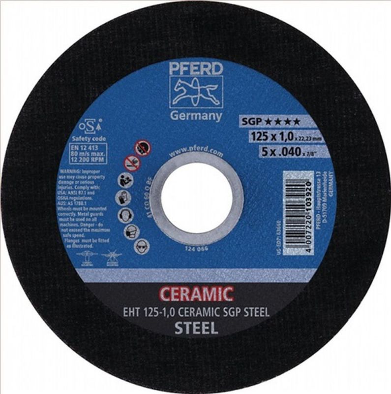 PFERD Trennscheibe (D125x1mm gerade / Stahl / Inhalt: 25 Stück) - 61312510
