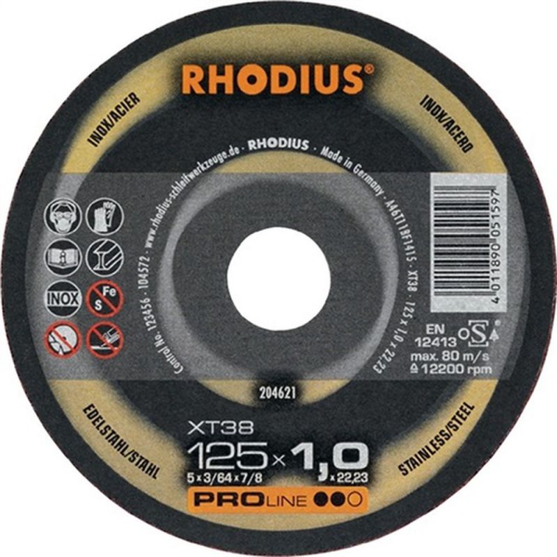 RHODIUS Trennscheibe (D125x1mm gerade / INOX / Inhalt: 50 Stück) - 204621