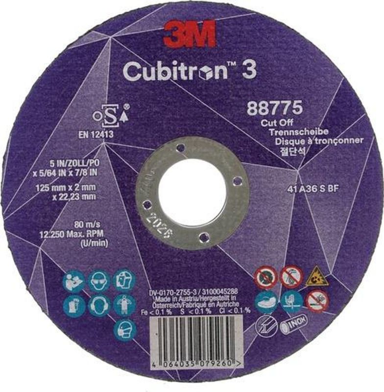 3M Trennscheibe (D125x2mm gerade / 3M™ Cubitron™ 3 / Inhalt: 25 Stück) - 7100304000
