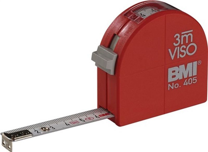 BMI Mètre ruban de poche (longueur 3 m largeur 16 mm mm/cm / fenêtre de visualisation en polyamide EG II) - 405341020