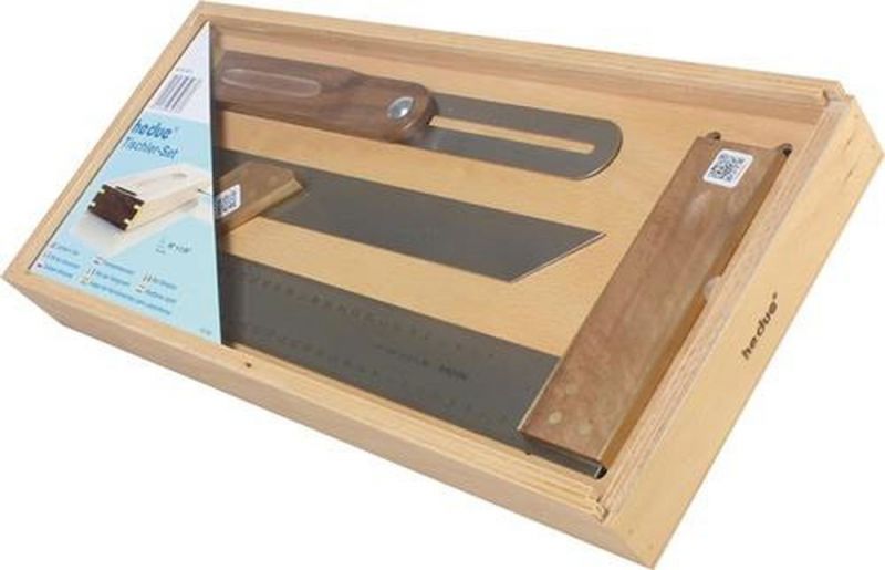 Hedue Tischler-Set (300 mm 3-teilig / Edelstahl / Nussbaum rostfrei) - A033