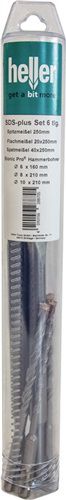 Heller Einsteckwerkzeugset (SDS-plus 6-teilig / mit Spitz/Flach/Spat+ SDS Bohrer) - 288705
