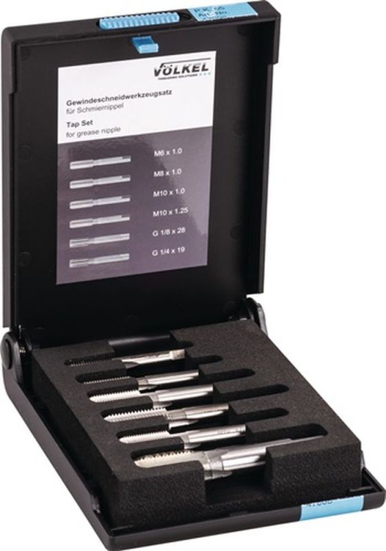 Völkel Gewindeschneidzeugsatz (M6-M10 / G1/4-G1/8 “ / HSS-G) - 47008