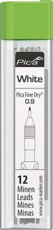 Pica Ersatzmine (12x weiß / präzises Anzeichnen / Inhalt: 10 Stück) - 7032