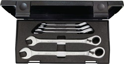 Gedore Maulringratschenschlüsselsatz (5-teilig Schlüsselweiten 8-19 mm / umschaltbar) - 2327651