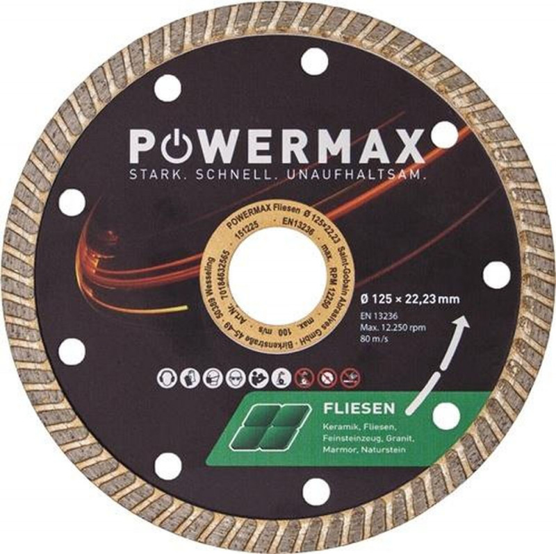 Norton Clipper Diamanttrennscheibe (Ø 125 mm Bohrung 22.23 mm / Segmentbreite 2,0 mm) - 70184632565