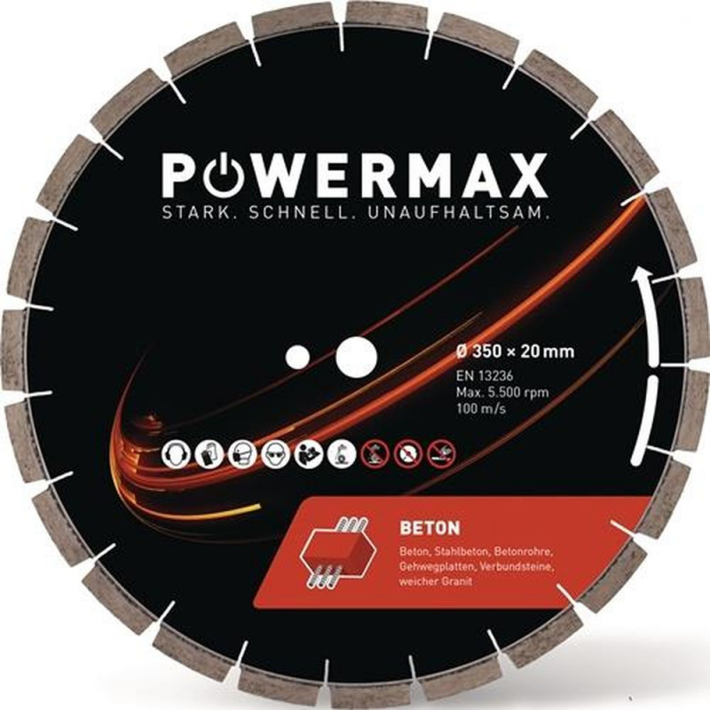 Norton Clipper Diamanttrennscheibe (Ø 350 mm Bohrung 25.4 mm / Segmentbreite 3,0 mm) - 70184634812