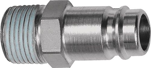 Riegler Stecknippel (Stahl gehärtet/vern. Stecker DN 10 / Außengewinde R 1/2 “ / Inhalt: 10 Stück) - 107459
