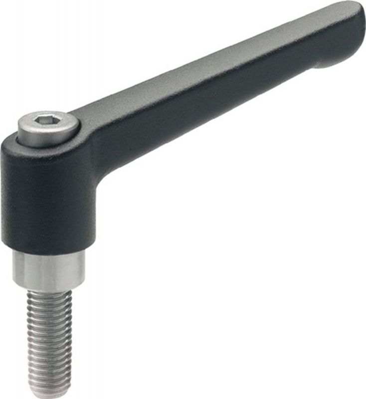 GANTER Verstellbarer Klemmhebel (d1 M 12 mm / l1 92 mm l2 40 mm) - 300.1-92-M12-40-SW