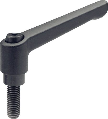 GANTER Verstellbarer Klemmhebel (d1 M 10 mm / l1 78 mm l2 63 mm) - 300-78-M10-63-SW