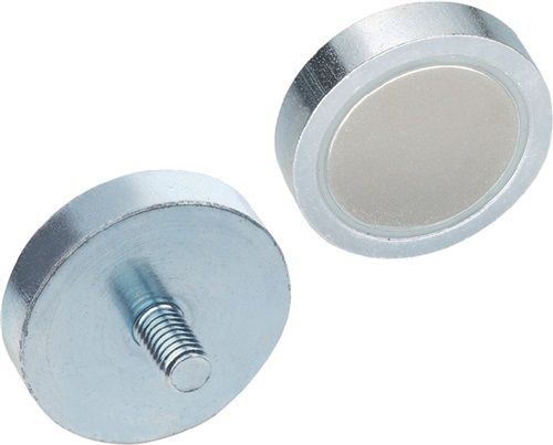 GANTER Haltemagnet (d1 63 - 3 mm / d2 M 6 mm / Inhalt: 5 Stück) - 50.3-HF-63-M6