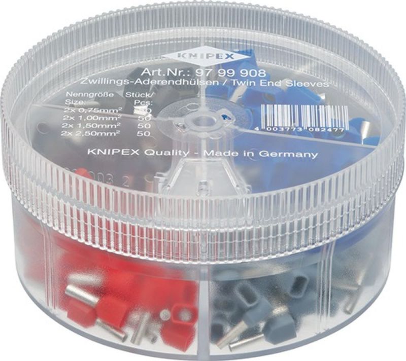NW-KNIPEX Sortimentsbox 200-teilig 2 x 0,75 - 2 x 2,5 mm² - 97 99 908