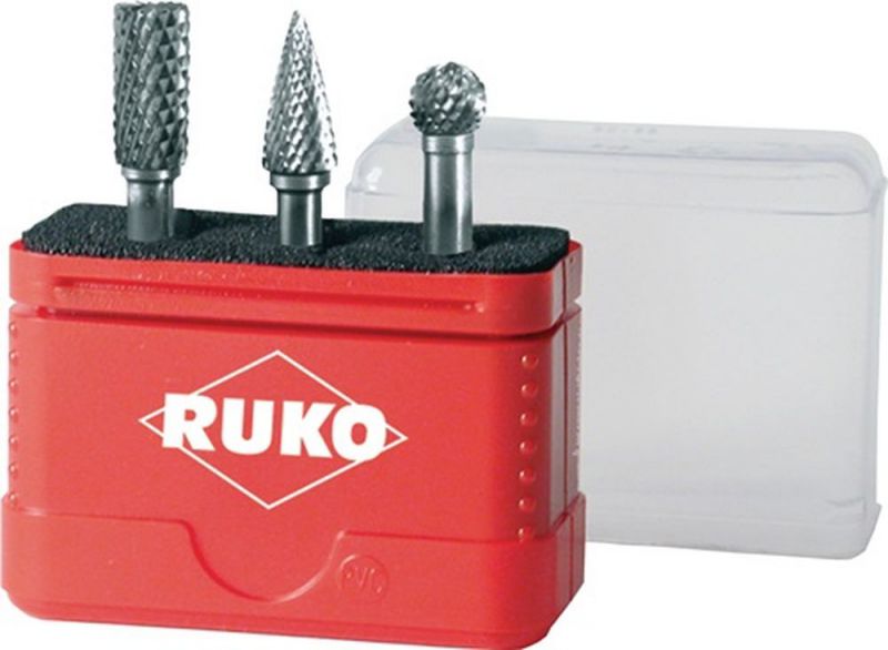 Ruko Frässtiftsatz (Schaft-Ø 6 mm 3 teilig / HM Verzahnung ZYA-ST/SPG/KUD) - 116001