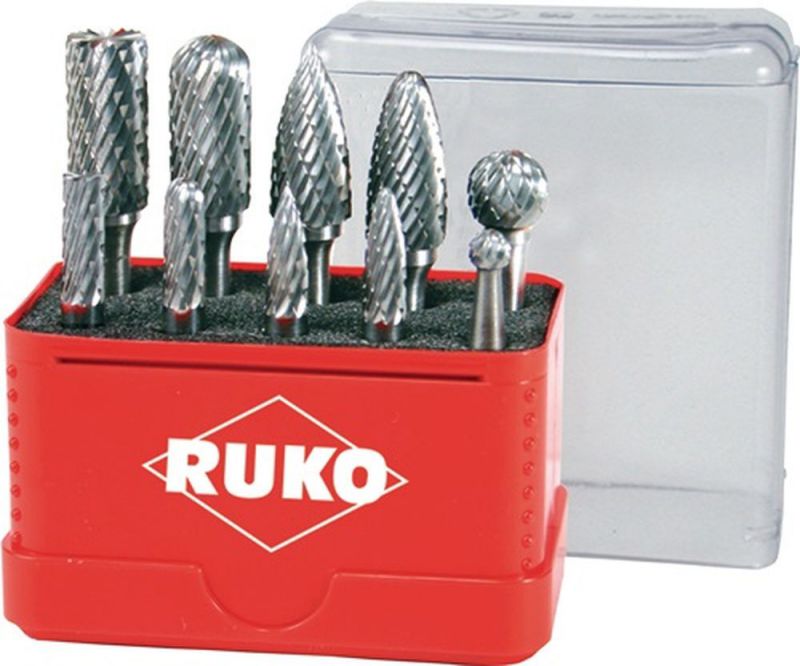 Ruko Frässtiftsatz (Schaft-Ø 6 mm 10 teilig / HM Verzahnung ZYA-ST/WRC/SPG/RBF/KUD) - 116002