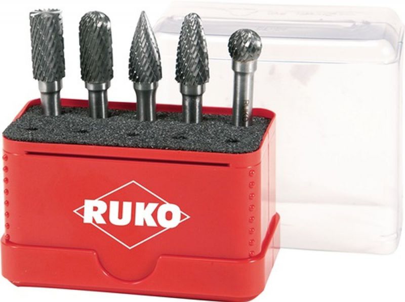 Ruko Frässtiftsatz (Schaft-Ø 6 mm 5 teilig / HM Verzahnung ZYA-ST/WRC/SPG/RBF/KUD) - 116004