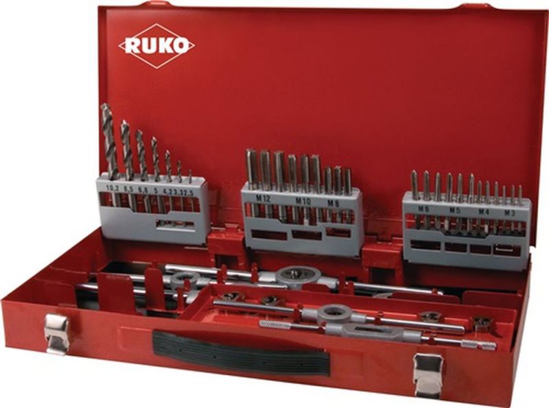 Ruko Gewindeschneidzeugsatz (M3-M4-M5-M6-M8-M10-M12 / 44 teilig HSS) - 245030