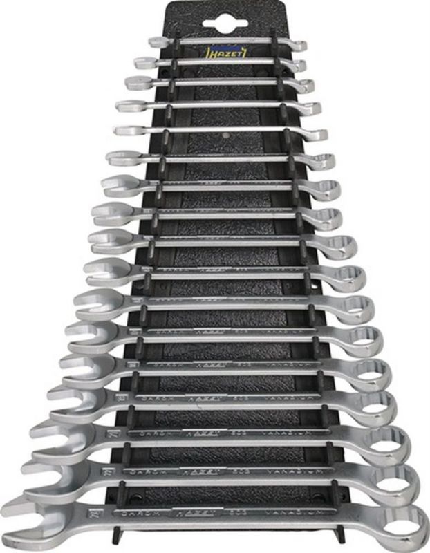 NW-HAZET Ringmaulschlüsselsatz (17-teilig Schlüsselweite 6-24 mm / Form B Spezialstahl) - 603/17H